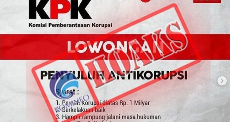 Hoax lowongan kerja penyuluh anti korupsi yang dibuka KPK