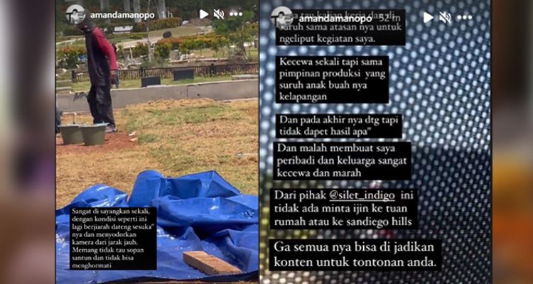 Direkam Paparazi Saat Berziarah ke Makam Ibunya, Amanda Manopo Geram: Ga Semuanya Bisa DIjadikan Konten