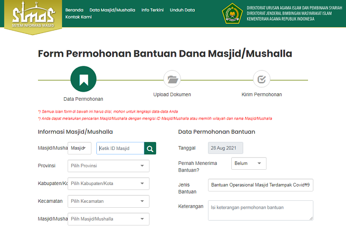 Link Pendaftaran Bantuan Masjid Dan Mushala Terdampak Covid, Simak ...