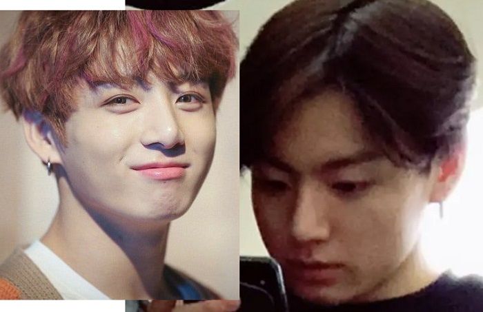 Perbandingan wajah Jungkook BTS sesudah dan sebelum dipoles make up. Kata ARMY, tetap natural ganteng asli, tak kalah dari V, Suga, Jin, Jimin, J-Hope dan RM