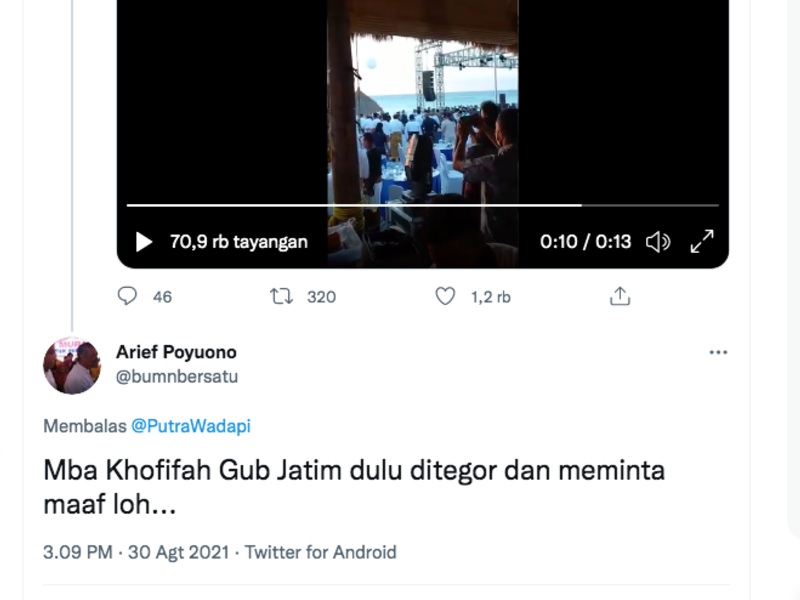 Mantan Politisi Partai Gerindra, Arief Poyuono menyoroti video viral dari acara pengukuhan TPAKD yang digelar di di Pantai Otan, Pulau Semau, NTT. Video itu viral lantaran acara yang dihadiri sekda hingga Gubernur NTT tersebut dinilai melanggar prokes.