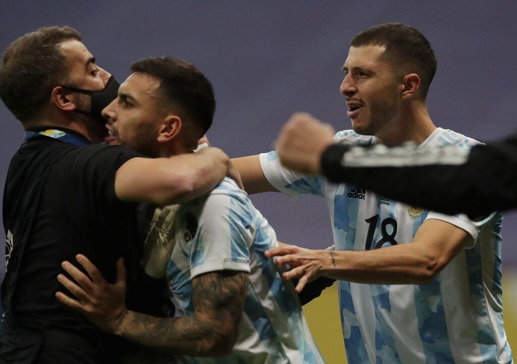 Selebrasi skuad Argentina di Copa America 2021