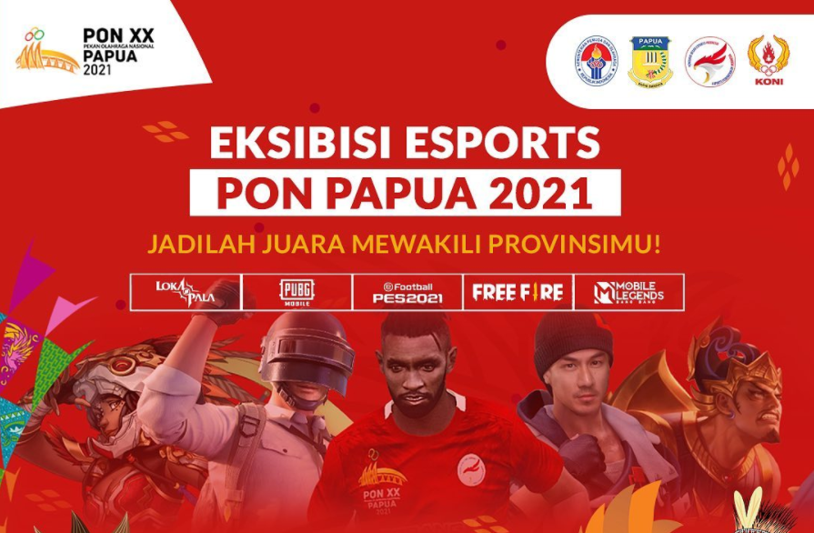 Kamu bisa daftar esport PUBG, Free Fire, Mobile Legends, eFootball PES 2021, dan Lokapala di ajang PON Papua 2021.