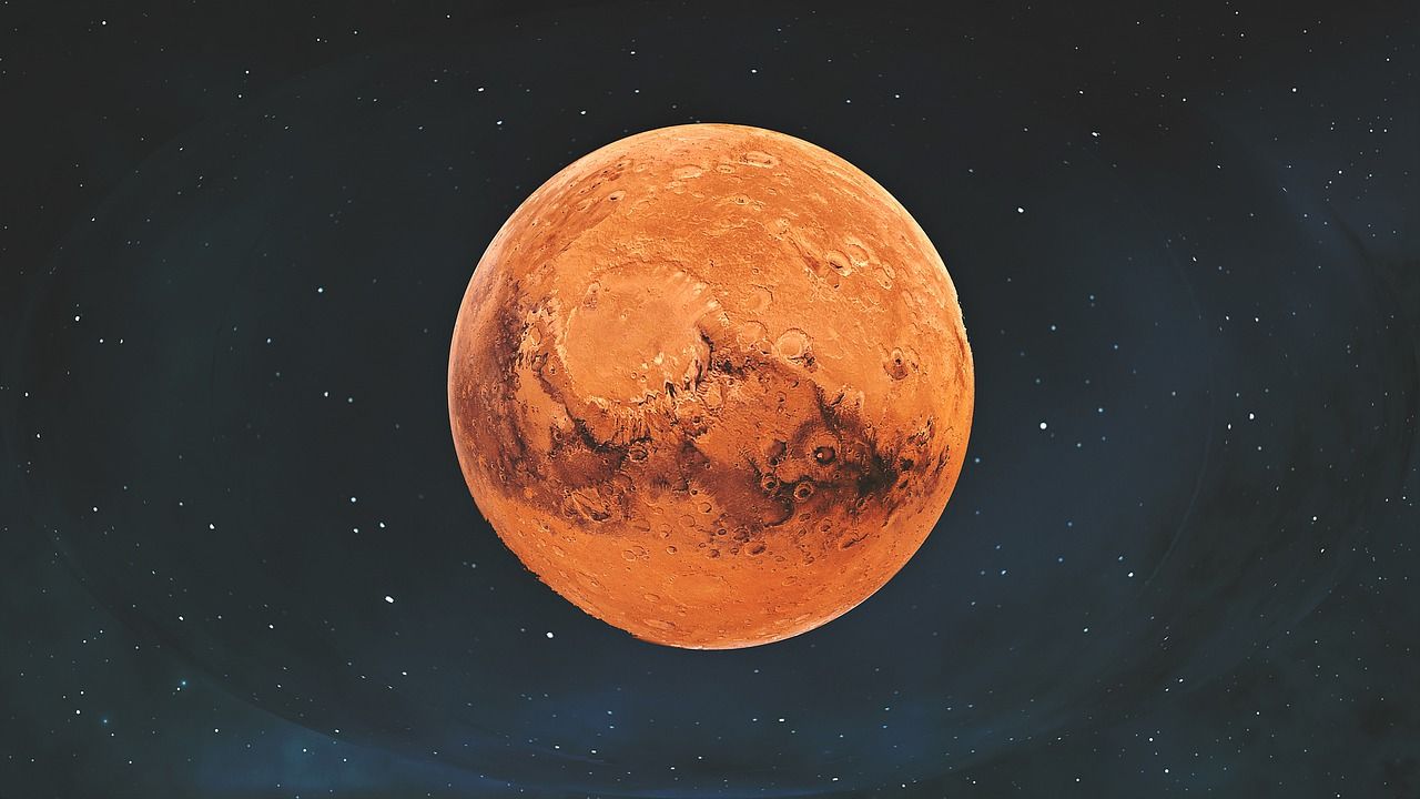 ilustrasi planet Mars. 