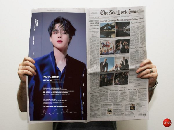 Jimin BTS jadi bintang iklan di The Times dan The New York Times.