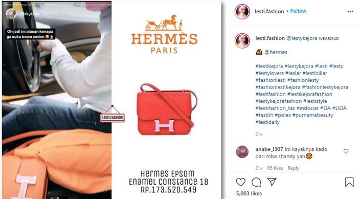 5 Koleksi Tas Hermes Lesty Kejora, Penasaran yang Termahal?