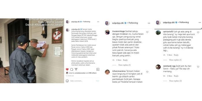 Komentar netizen ketika Satpol PP DKI Jakarta resmi menjatuhkan sanksi kepada manajemen restoran Holywings Kemang akibat kerumunan.
