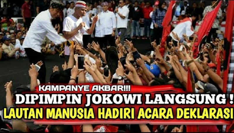 Thumbnail video yang menyebut Presiden Jokowi menghadiri deklarasi untuk memberikan dukungan kepada Ganjar Pranowo