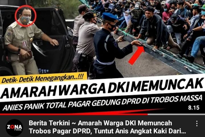 Thumbnail unggahan klaim hoax/youtune/zona politik