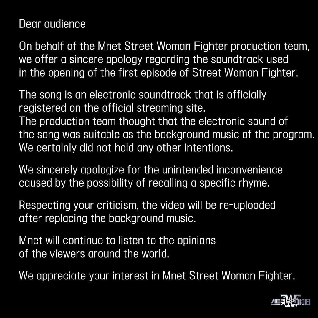 Klarifikasi dan permintaan maaf TV Korea SelatanMnet.