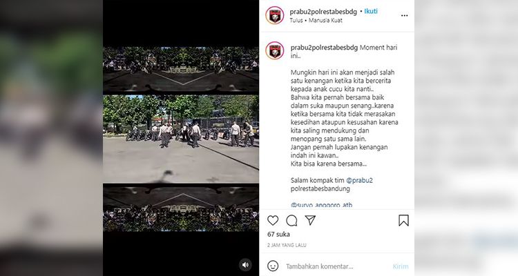 Tim Prabu Polrestabes Bandung dua juga mengunggah video yang sama, menginsyaratkan bubar?