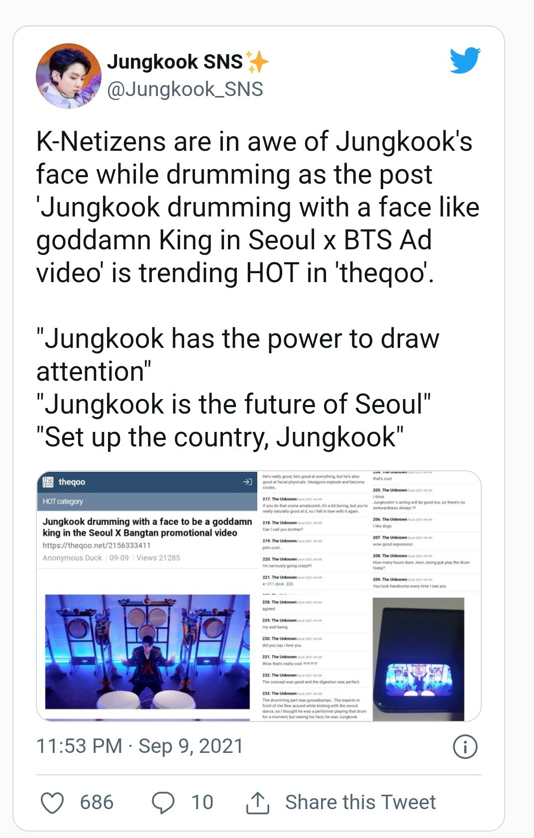 Jungkook jadi buah bibir di Twitter