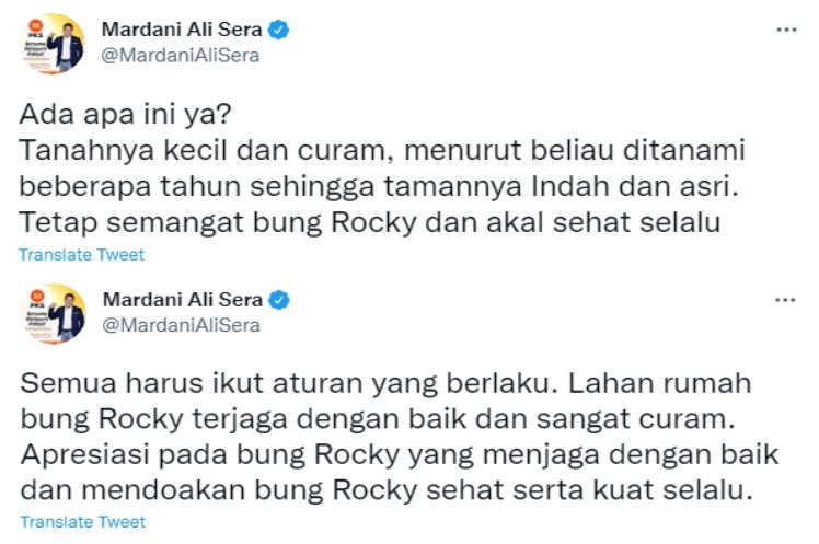 Mardani Ali Sera Dukung Rocky Gerung