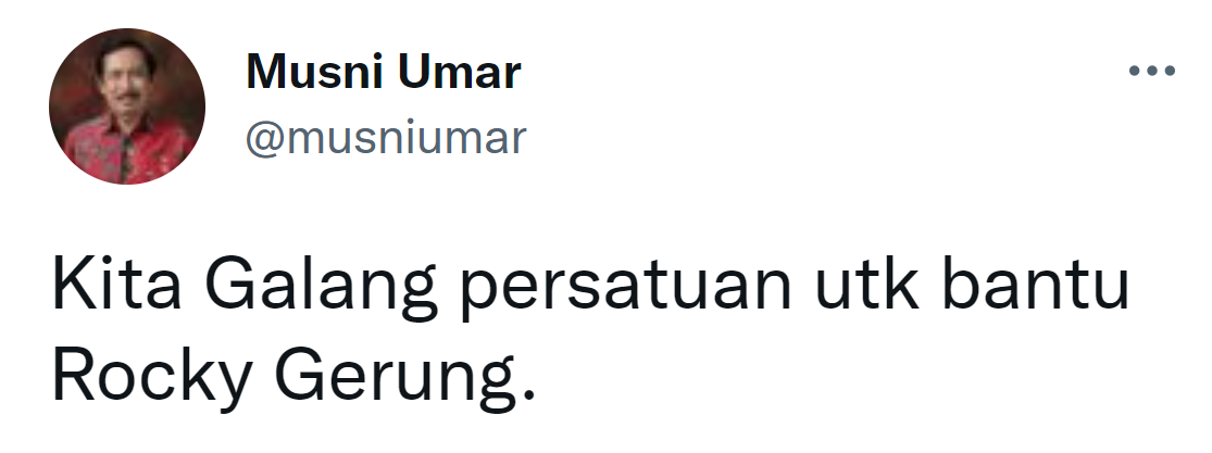 Cuitan Musni Umar.