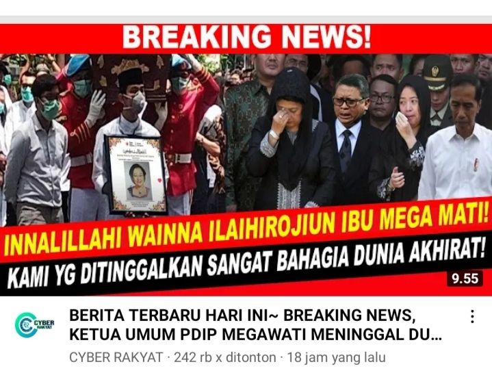 Ketua Umum PDIP Megawati Soekarnoputri Meninggal Dunia Hingga Tangis Haru Kader PDIP di Pemakaman? Begini Faktanya