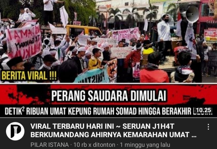 Thumbnail video unggahan hoax/youtube/Pilar Istana