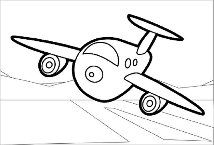 illustrasi Gambar Peswat Terbang Anak-anak TK