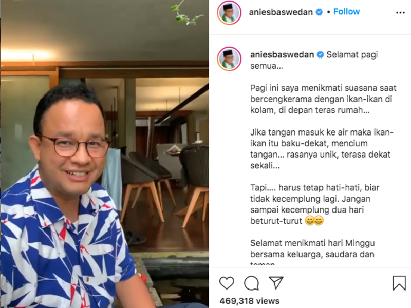 Gubernur DKI Jakarta, Anies Baswedan merasa malu ketika dirinya terperosok ke dalam got viral di media sosial.