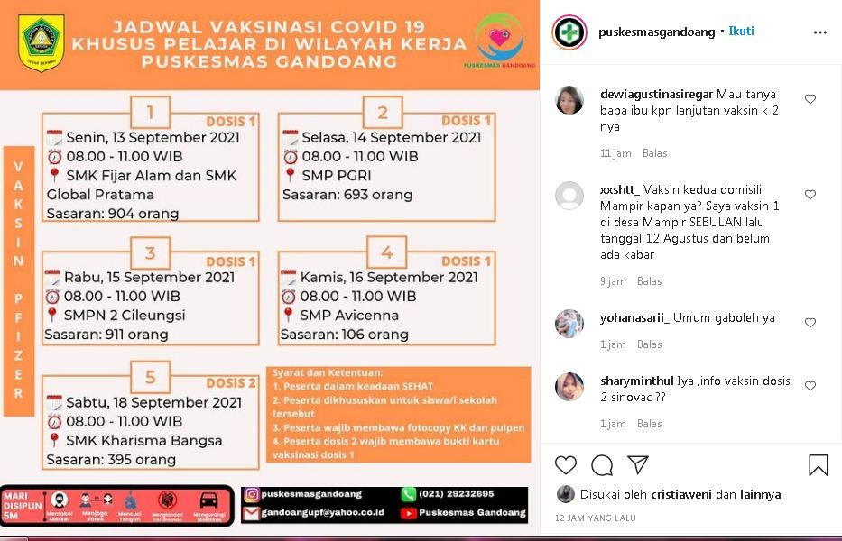 Jadwal vaksin kabupaten Bogor