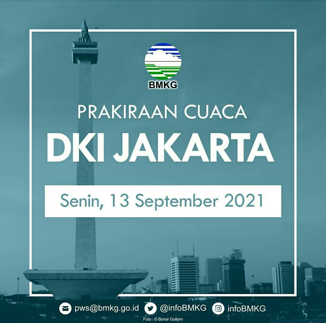 BMKG: Update Prakiraan Cuaca Di DKI Jakarta 13 September 2021, Beberapa ...