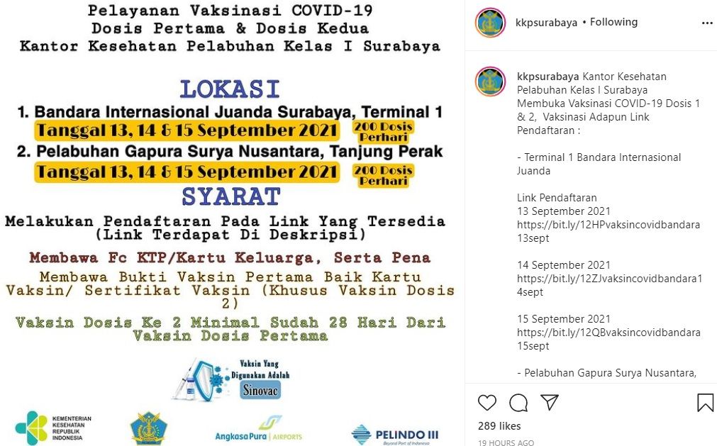Informasi vaksinasi di Bandara Juanda dan Pelabuhan Tanjung Perak Surabaya