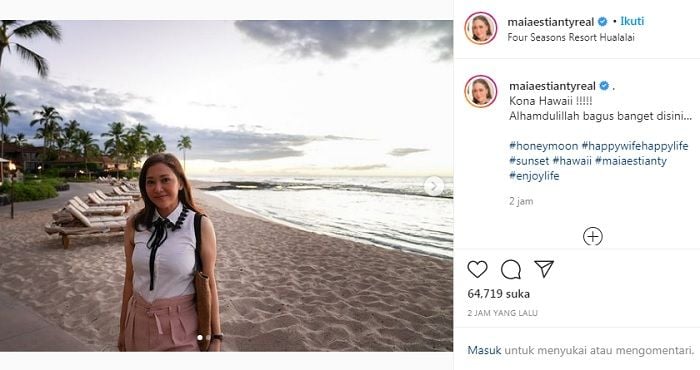 Potret Maia Estianty di Hawaii