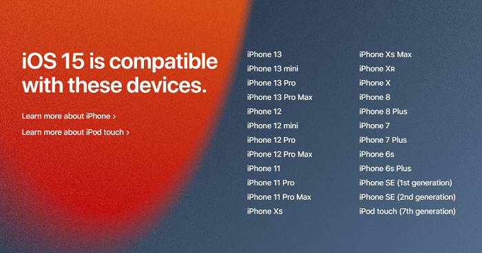 Smartphone dari Apple yang akan mendapatkan pembaruan iOS 15.