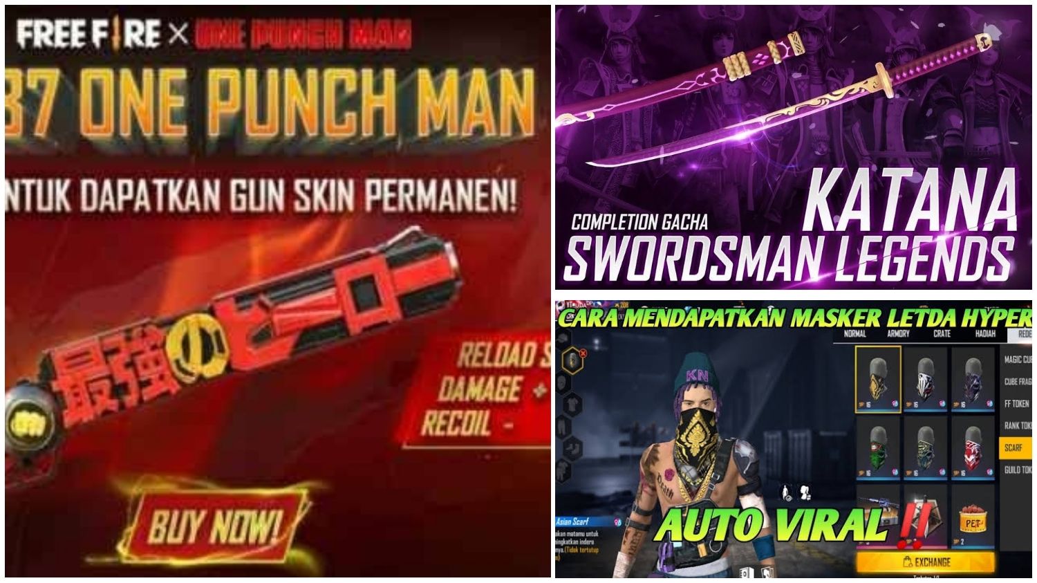 Ayo Klaim Kode Redeem Ff 16 September 2021 Belum Digunakan Ada One Punch Man Masker Letda Hyper Dan Katana Deskjabar