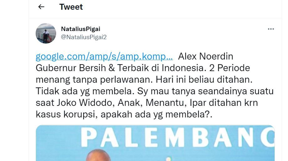 Tangkap layar komentar Aktivis HAM, Natalius Pigai yang diunggah pukul 13.43 WIB pada 17 September 2021 di akut Twitter @NataliusPigai2.