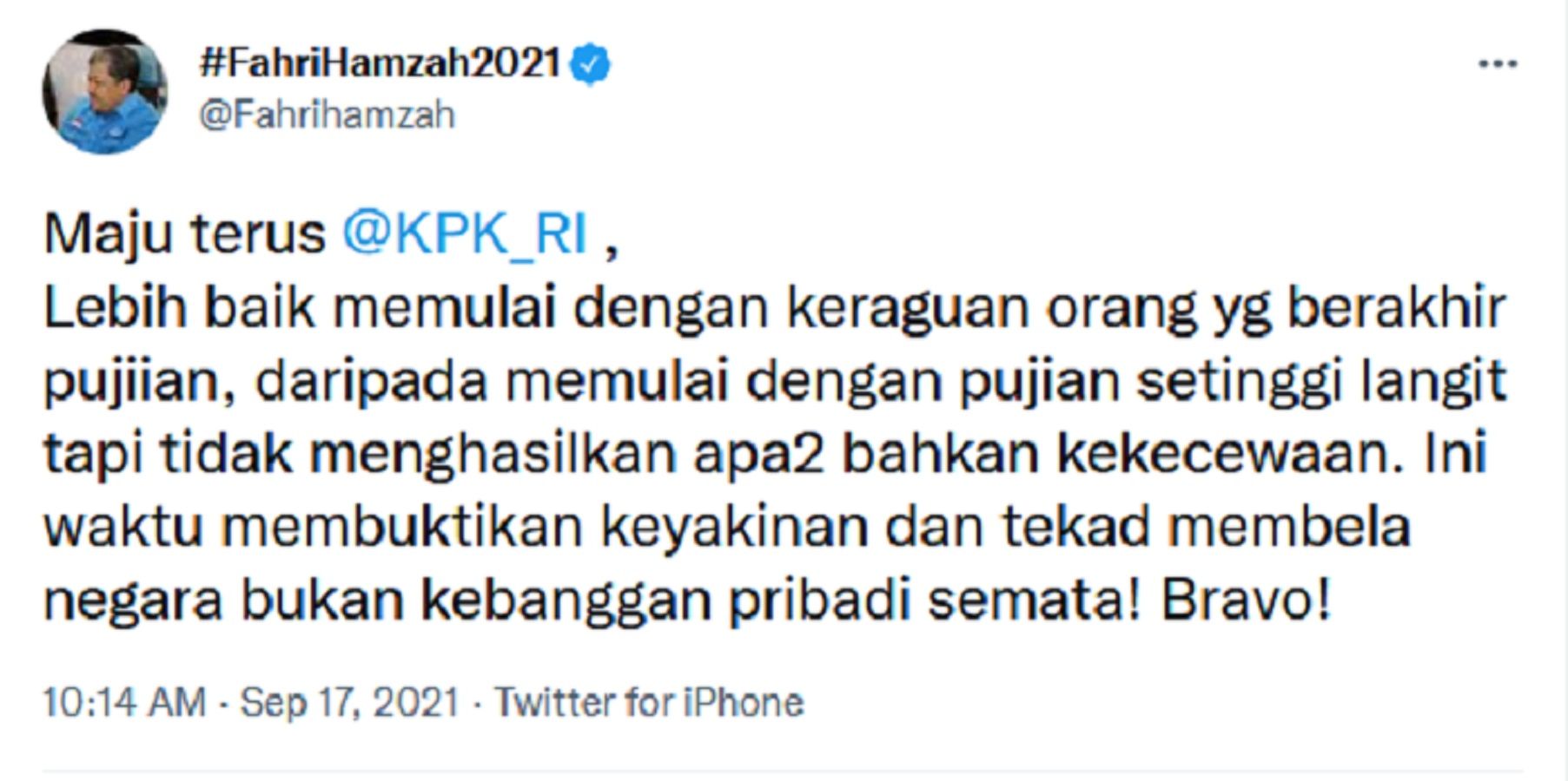 Profil Fahri Hamzah, Politisi Partai Gelora Yang Dukung Ketua KPK Firly Bahuri./