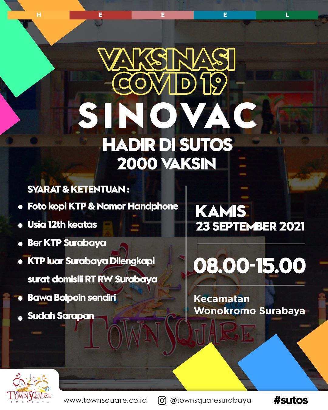 Info Vaksin Massal Surabaya 23 September Ktp Domisili Di Townsquare Surabaya Dosis 1 2 Cek Disini Warta Sidoarjo