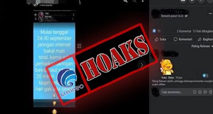 HOAX (hoaks) layanan intenet di Indonesia akan mati total selama seminggu