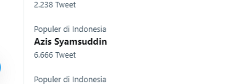 Hebohnya penangkapan Azis Syamsuddin ini pun menyebabkan namanya trending di Twitter dan menuai berbagai komentar.