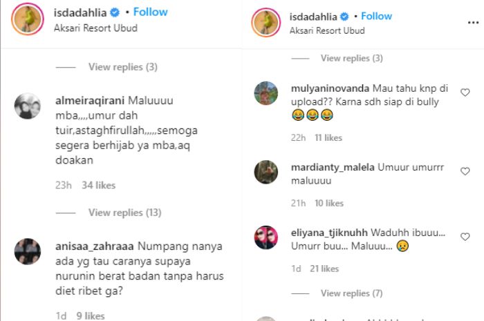 Belum lama ini biduan Iis Dahlia memamerkan punggungnya saat mandi bunga, begini komentar netizen yang mengingatkannya soal umur.