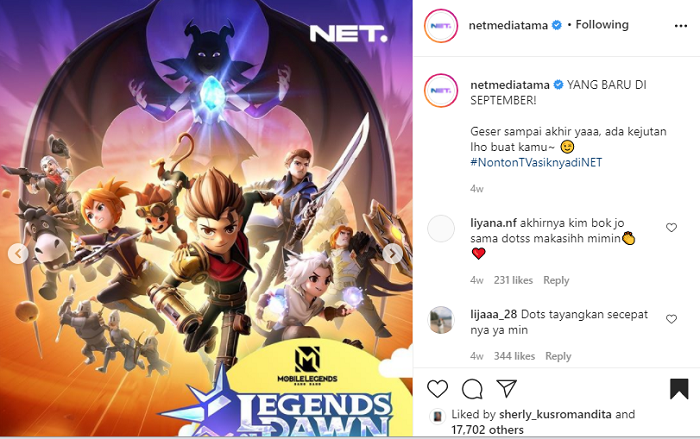 Unggahan NetTV, Legends Of Dawn akan segera tayang September di NetTV