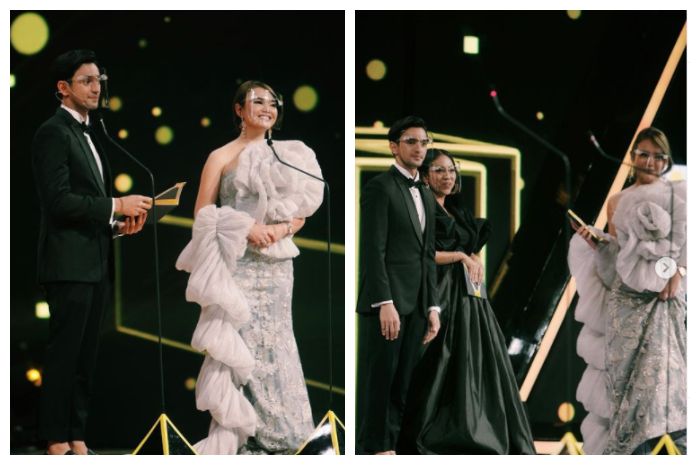 Kolase penampilan Omar Daniel dan Amanda Manopo dalam acara Indonesian Television Awards 2021. 