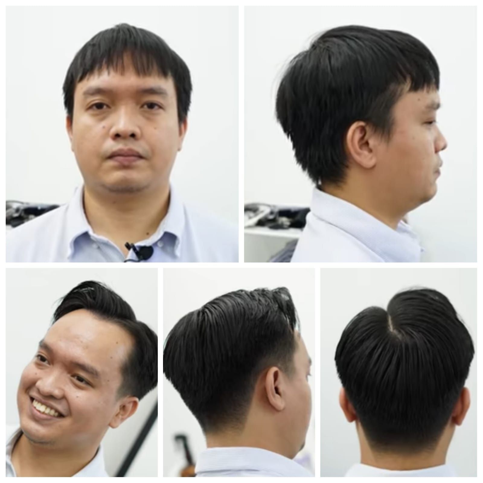 before and after pangkas dengan model rambut 