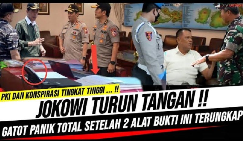 Thumbnail video yang mengisukan Gatot Nurmantyo panik usai kebohongannya soal isu PKI diungkap Presiden Jokowi.