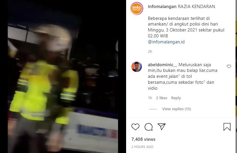 Unggahan video diduga balap liar ditangkap polisi