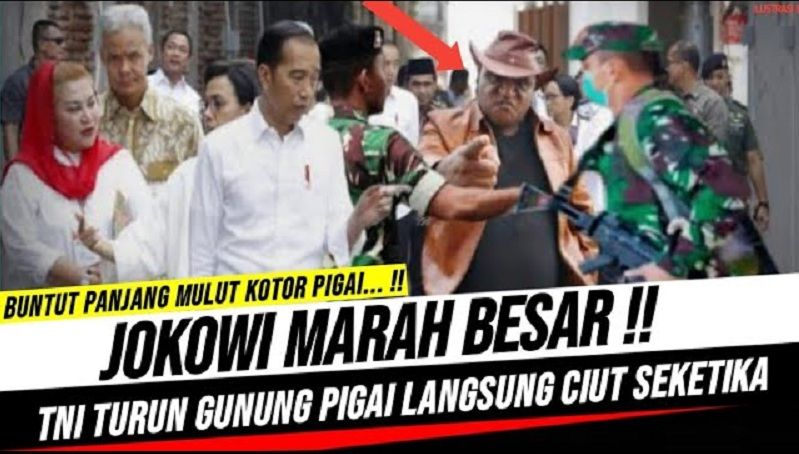 Thumbnail yang mengisukan Jokowi marah besar hingga turunkan TNI yang membuat Natalius Pigai ketakutan.