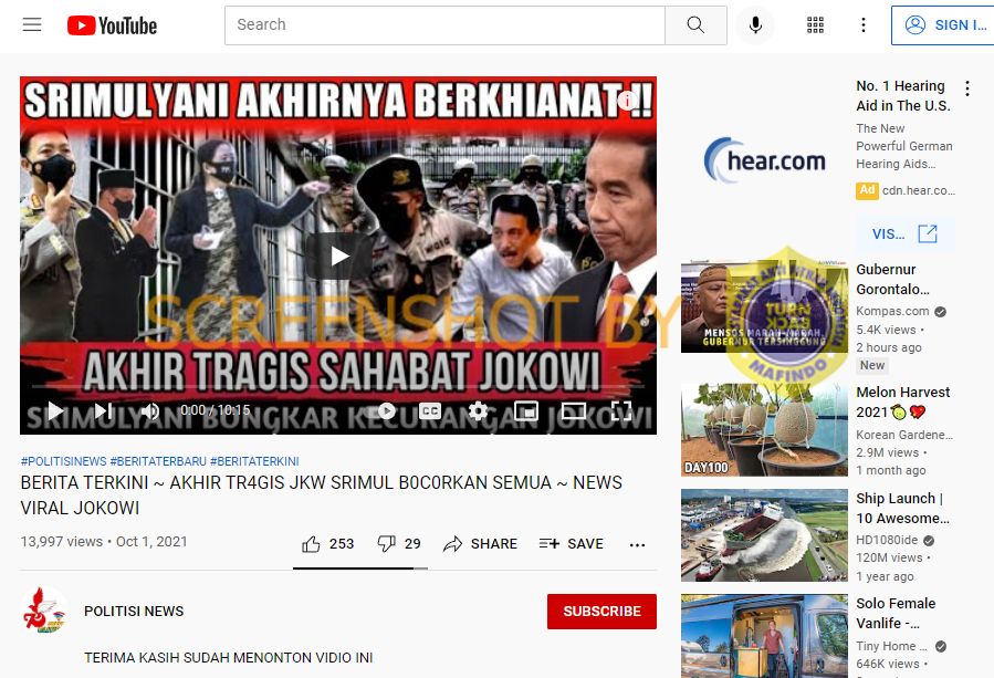 HOAKS - Beredar sebuah video yang menyebut jika Sri Mulyani berkhianat dan membongkar kecurangan Jokowi.*