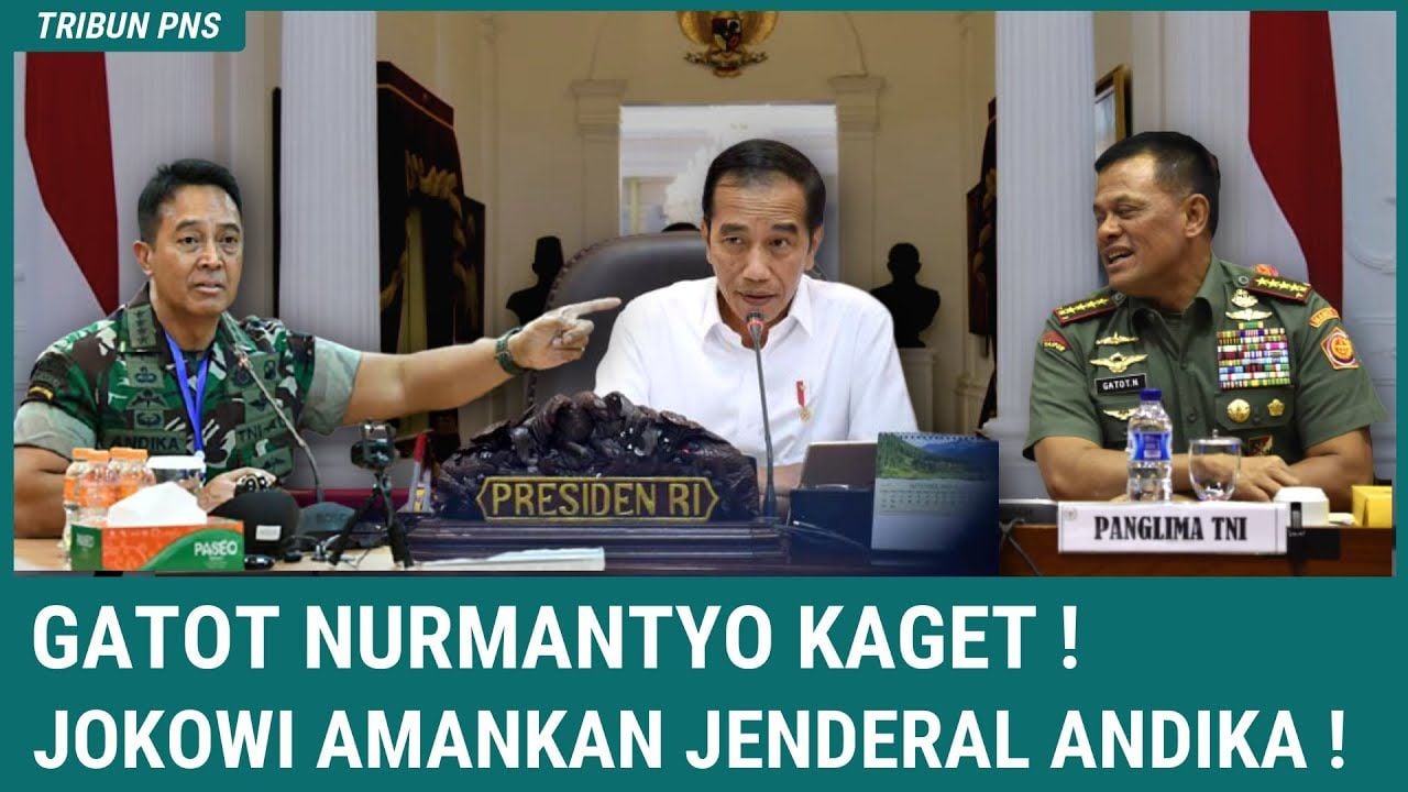 Thumbnail video yang menyebut Presiden Joko Widodo (Jokowi) menunjuk Jenderal Andika Perkasa sebagai Panglima TNI yang baru hingga membuat Gatot Nurmantyo kaget.