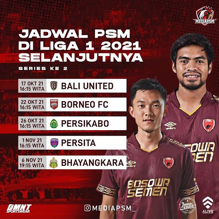 Jadwal Tanding PSM Makassar BRI Liga 1 2021