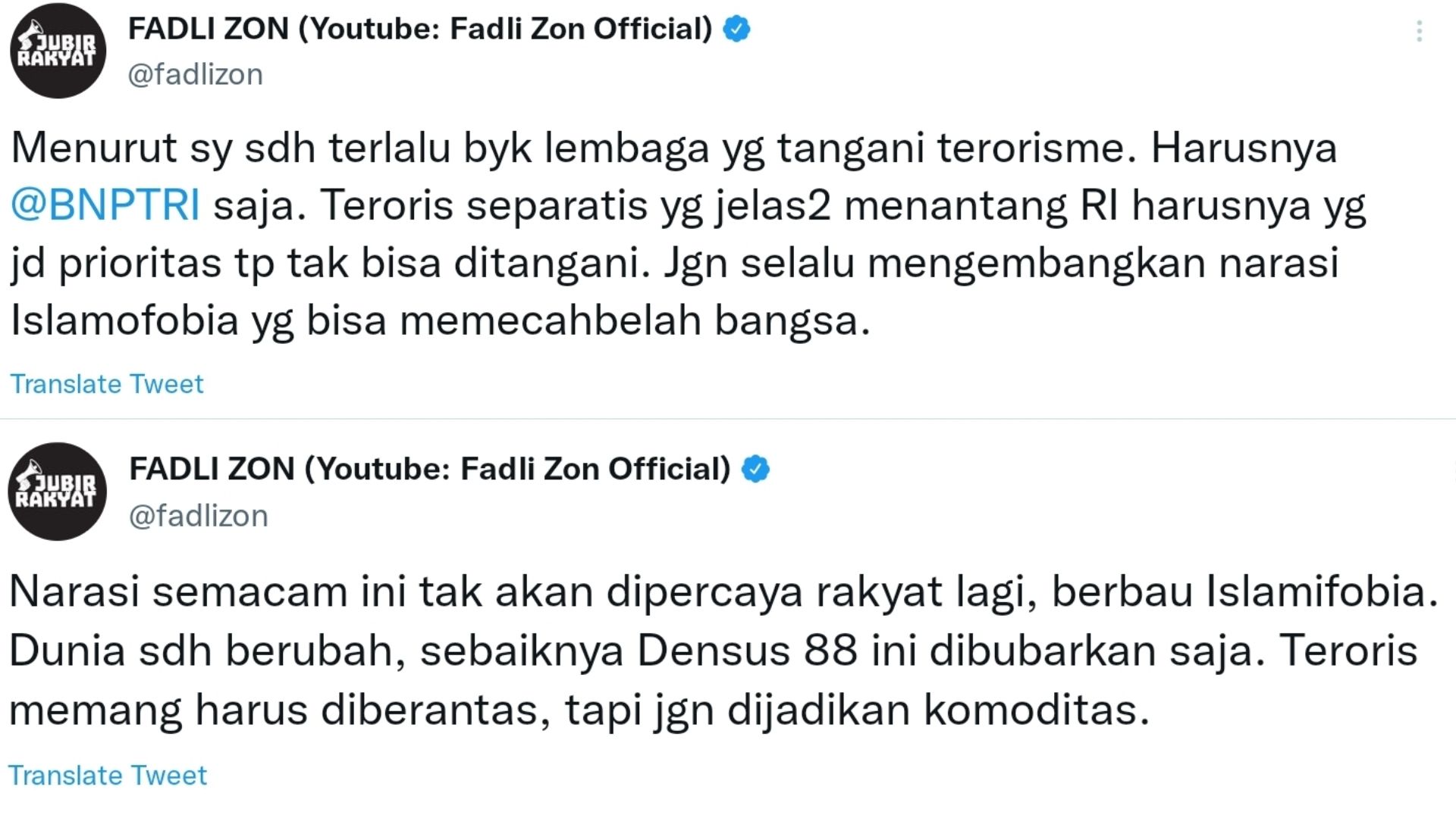 Fadli Zon menanggapi dirinya yang disorot netizen usai meminta agar Densus 88 dibubarkan usai dirinya mengaju mencium bau Islamofobia.*