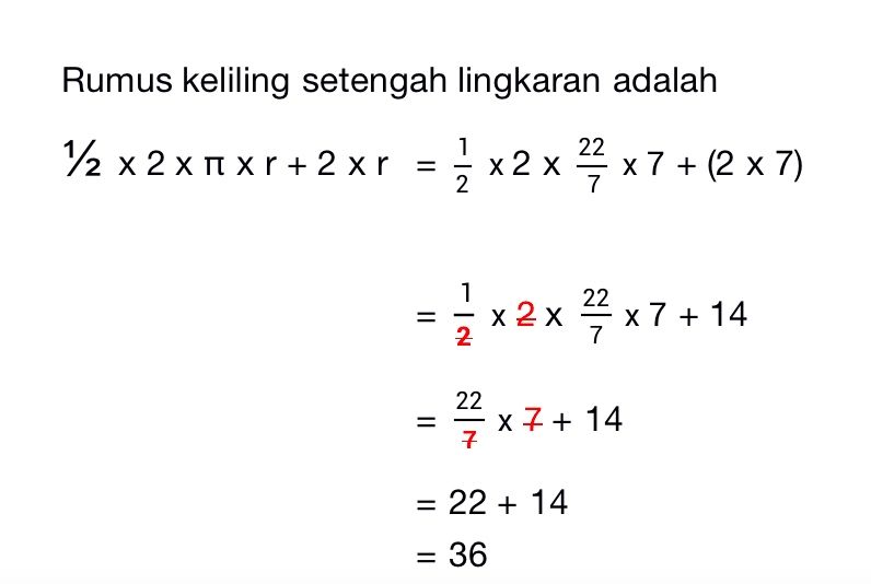 Menghitung Keliling Setengah Lingkaran Hitunglah Keliling Bangun Di