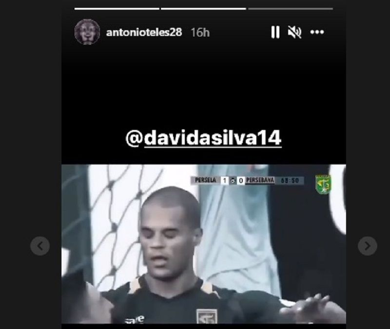 Unggahan agen David da Silva,  Antonio Teles, di akun Instagramnya