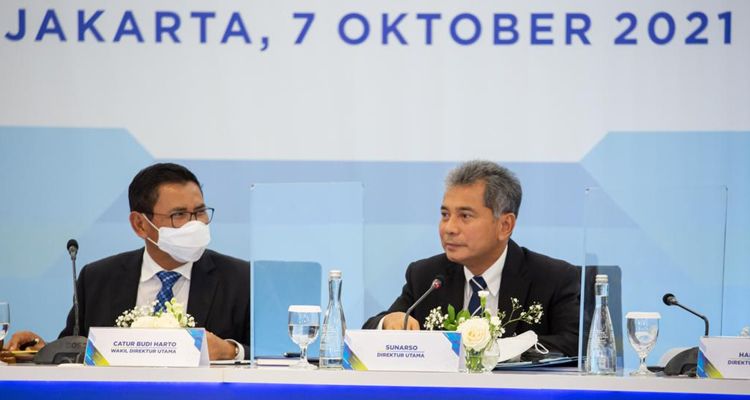  Direktur Utama PT BRI, Sunarso di Jakarta, Kamis 7 Oktober 2021