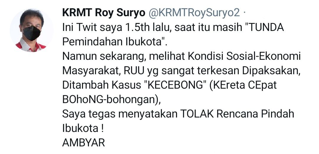 Cuitan Roy Suryo.