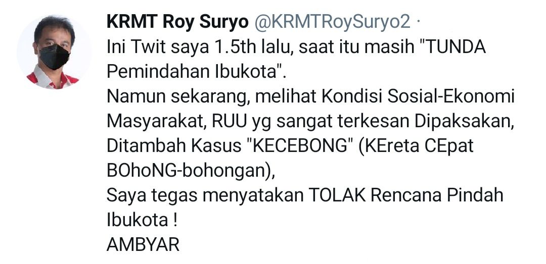 Cuitan Roy Suryo. 