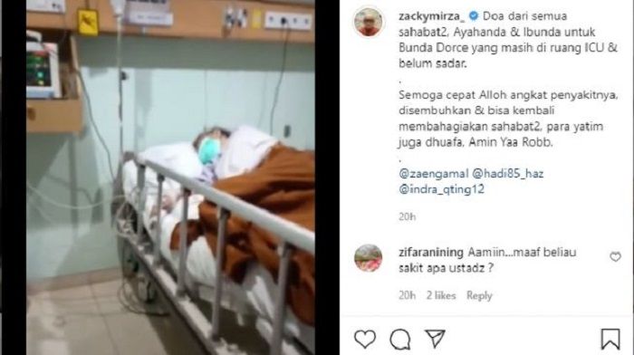 Ustaz Zacky Mirza kabarkan kondisi Dorce Gamalama terkini.